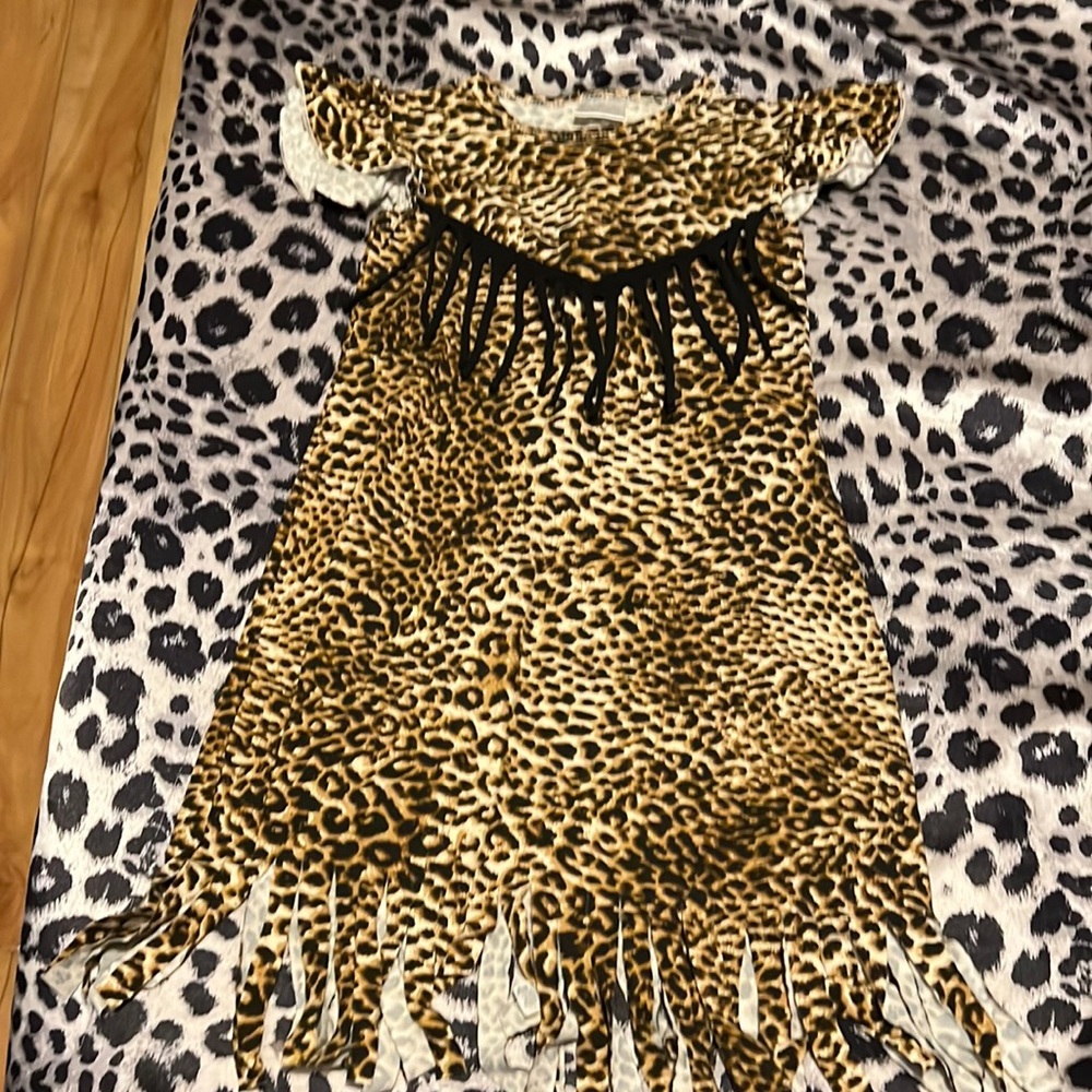 🆑FINAL PRICE‼️ 3T leopard print dress with fringe